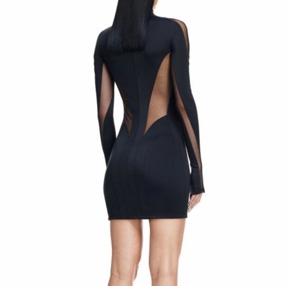 Mugler x H&M Mesh-Paneled Mini Dress - Picture 2 of 5
